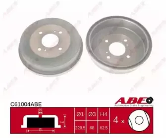 C61004ABE ABE Тормозной барабан C61004ABE ABE Тормозной барабан