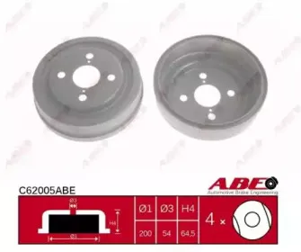 C62005ABE ABE Тормозной барабан C62005ABE ABE Тормозной барабан