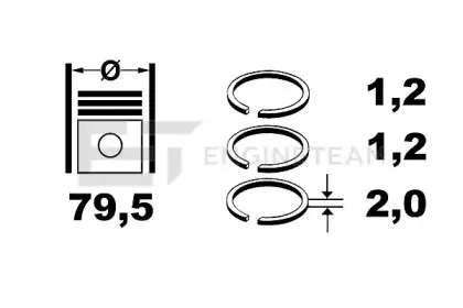 R1003750 ET ENGINETEAM Комплект поршневых колец R1003750 ET ENGINETEAM Комплект поршневых колец