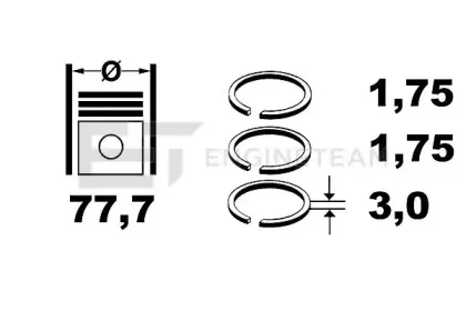 R4001750 ET ENGINETEAM Комплект поршневых колец R4001750 ET ENGINETEAM Комплект поршневых колец