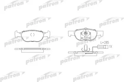PBP1160 PATRON Комплект тормозных колодок, дисковый тормоз PBP1160 PATRON Комплект тормозных колодок, дисковый тормоз