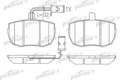 PBP829 PATRON Комплект тормозных колодок, дисковый тормоз PBP829 PATRON Комплект тормозных колодок, дисковый тормоз
