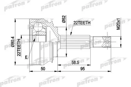 PCV1007 PATRON Шарнирный комплект, приводной вал PCV1007 PATRON Шарнирный комплект, приводной вал
