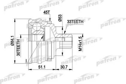 PCV1122 PATRON Шарнирный комплект, приводной вал PCV1122 PATRON Шарнирный комплект, приводной вал