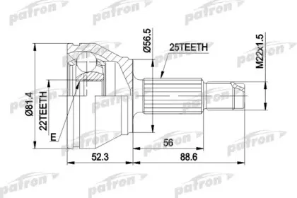 PCV1192 PATRON Шарнирный комплект, приводной вал PCV1192 PATRON Шарнирный комплект, приводной вал