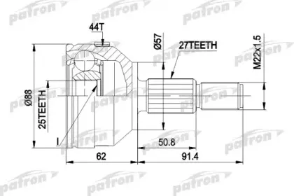 PCV1200 PATRON Шарнирный комплект, приводной вал PCV1200 PATRON Шарнирный комплект, приводной вал