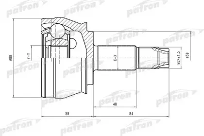 PCV1245 PATRON Шарнирный комплект, приводной вал PCV1245 PATRON Шарнирный комплект, приводной вал