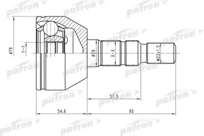 PCV1504 PATRON Шарнирный комплект, приводной вал PCV1504 PATRON Шарнирный комплект, приводной вал
