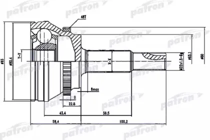 PCV1559 PATRON Шарнирный комплект, приводной вал PCV1559 PATRON Шарнирный комплект, приводной вал