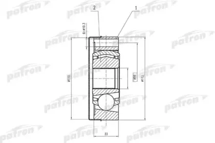 PCV1566 PATRON Шарнирный комплект, приводной вал PCV1566 PATRON Шарнирный комплект, приводной вал