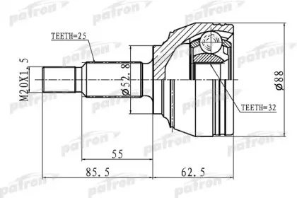 PCV1650 PATRON Приводной вал PCV1650 PATRON Приводной вал