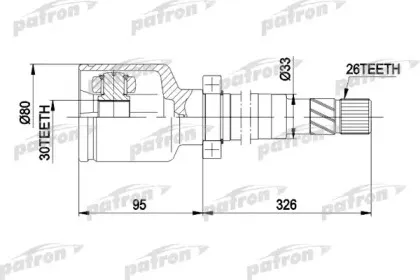 PCV3033 PATRON Шарнирный комплект, приводной вал PCV3033 PATRON Шарнирный комплект, приводной вал