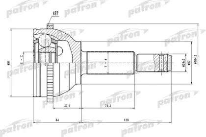 PCV4413 PATRON Шарнирный комплект, приводной вал PCV4413 PATRON Шарнирный комплект, приводной вал