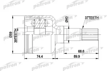PCV5015 PATRON Шарнирный комплект, приводной вал PCV5015 PATRON Шарнирный комплект, приводной вал