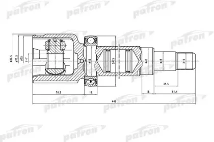 PCV5036 PATRON Шарнирный комплект, приводной вал PCV5036 PATRON Шарнирный комплект, приводной вал