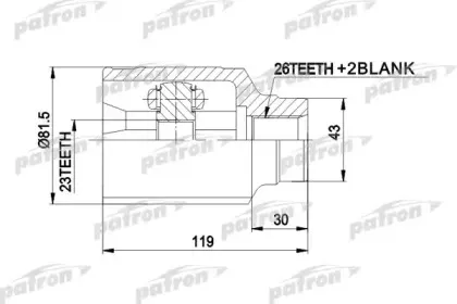PCV8301 PATRON Шарнирный комплект, приводной вал PCV8301 PATRON Шарнирный комплект, приводной вал