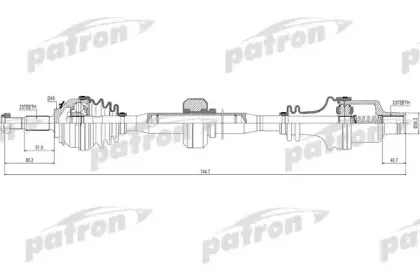 PDS0220 PATRON Приводной вал PDS0220 PATRON Приводной вал