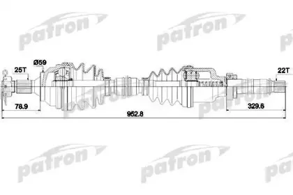 PDS0729 PATRON Приводной вал PDS0729 PATRON Приводной вал