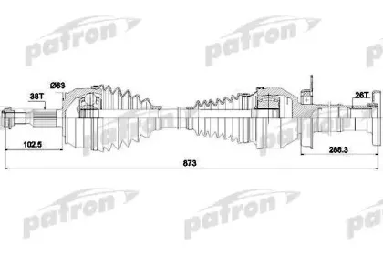 PDS4502 PATRON Приводной вал PDS4502 PATRON Приводной вал