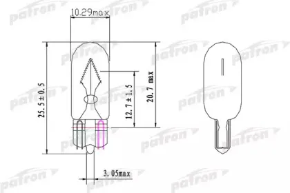 PLWY5W PATRON Лампа накаливания, фонарь указателя поворота PLWY5W PATRON Лампа накаливания, фонарь указателя поворота