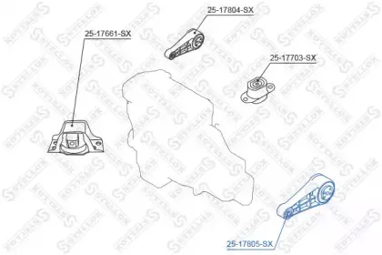 25-17805-SX STELLOX Подвеска, двигатель 25-17805-SX STELLOX Подвеска, двигатель