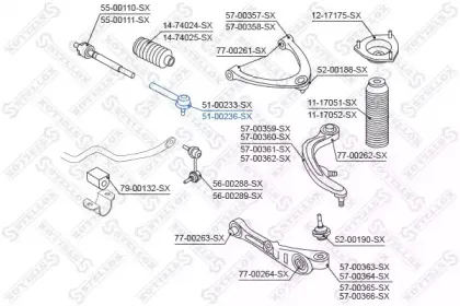 51-00236-SX STELLOX Наконечник поперечной рулевой тяги 51-00236-SX STELLOX Наконечник поперечной рулевой тяги