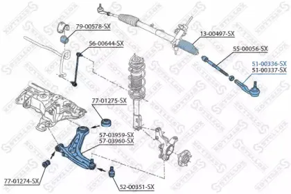 5100336SX STELLOX Наконечник поперечной рулевой тяги 5100336SX STELLOX Наконечник поперечной рулевой тяги