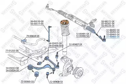 51-00466-SX STELLOX Наконечник поперечной рулевой тяги 51-00466-SX STELLOX Наконечник поперечной рулевой тяги