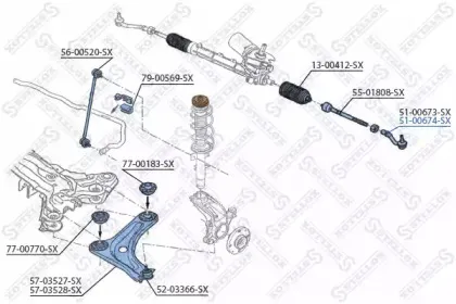 51-00674-SX STELLOX Наконечник поперечной рулевой тяги 51-00674-SX STELLOX Наконечник поперечной рулевой тяги