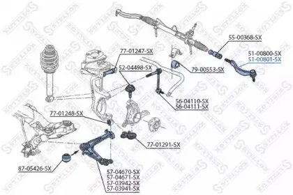 51-00801-SX STELLOX Наконечник поперечной рулевой тяги 51-00801-SX STELLOX Наконечник поперечной рулевой тяги
