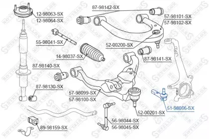 51-98066-SX STELLOX Наконечник поперечной рулевой тяги 51-98066-SX STELLOX Наконечник поперечной рулевой тяги