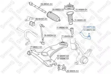 5198071SX STELLOX Наконечник поперечной рулевой тяги 5198071SX STELLOX Наконечник поперечной рулевой тяги