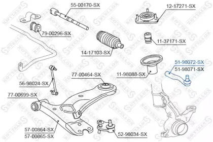 5198072SX STELLOX Наконечник поперечной рулевой тяги 5198072SX STELLOX Наконечник поперечной рулевой тяги