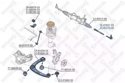 55-00276-SX STELLOX Осевой шарнир, рулевая тяга 55-00276-SX STELLOX Осевой шарнир, рулевая тяга