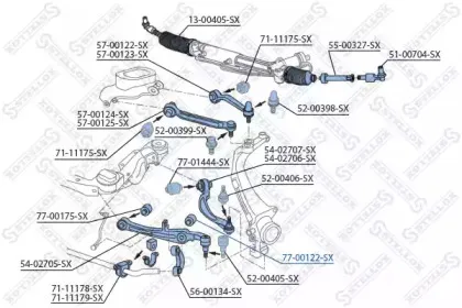77-00122-SX STELLOX Подвеска, рычаг независимой подвески колеса 77-00122-SX STELLOX Подвеска, рычаг независимой подвески колеса