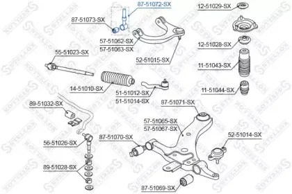 87-51072-SX STELLOX Подвеска, рычаг независимой подвески колеса 87-51072-SX STELLOX Подвеска, рычаг независимой подвески колеса