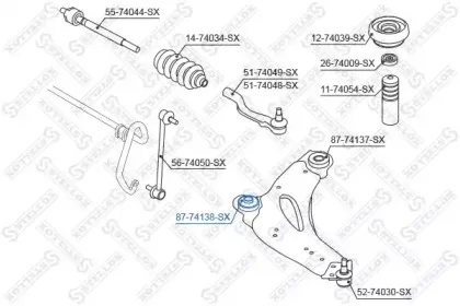 87-74138-SX STELLOX Подвеска, рычаг независимой подвески колеса 87-74138-SX STELLOX Подвеска, рычаг независимой подвески колеса