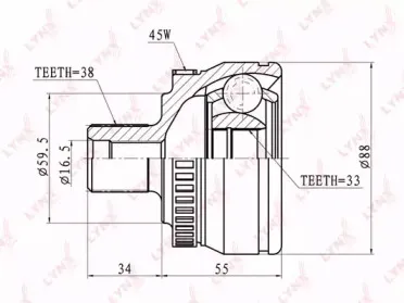 CO-1203A LYNXauto Шарнирный комплект, приводной вал CO-1203A LYNXauto Шарнирный комплект, приводной вал