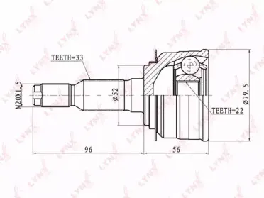 CO-1814 LYNXauto Шарнирный комплект, приводной вал CO-1814 LYNXauto Шарнирный комплект, приводной вал