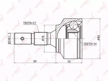 CO-2200 LYNXauto Шарнирный комплект, приводной вал CO-2200 LYNXauto Шарнирный комплект, приводной вал