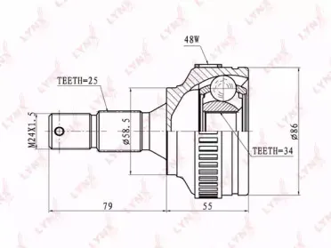 CO-2239A LYNXauto Шарнирный комплект, приводной вал CO-2239A LYNXauto Шарнирный комплект, приводной вал