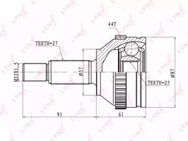 CO-3007A LYNXauto Шарнирный комплект, приводной вал CO-3007A LYNXauto Шарнирный комплект, приводной вал