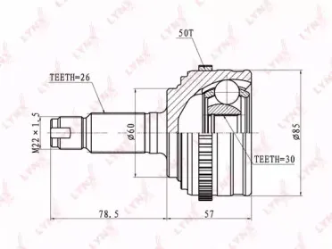 CO-3408A LYNXauto Шарнирный комплект, приводной вал CO-3408A LYNXauto Шарнирный комплект, приводной вал