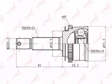 CO-3602A LYNXauto Шарнирный комплект, приводной вал CO-3602A LYNXauto Шарнирный комплект, приводной вал