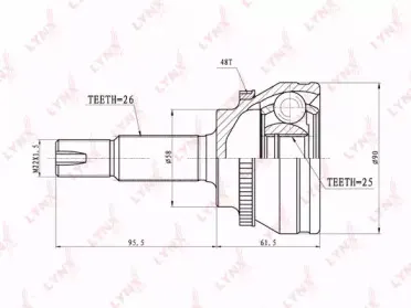 CO-3647A LYNXauto Шарнирный комплект, приводной вал CO-3647A LYNXauto Шарнирный комплект, приводной вал