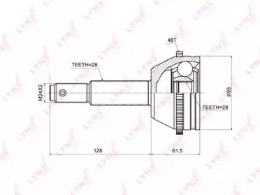 CO-3668A LYNXauto Шарнирный комплект, приводной вал CO-3668A LYNXauto Шарнирный комплект, приводной вал