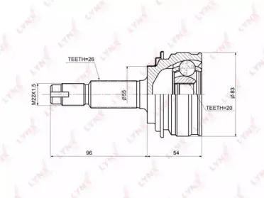 CO3683 LYNXauto Шарнирный комплект, приводной вал CO3683 LYNXauto Шарнирный комплект, приводной вал