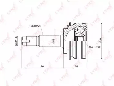 CO3684 LYNXauto Шарнирный комплект, приводной вал CO3684 LYNXauto Шарнирный комплект, приводной вал