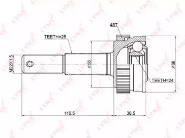 CO3775A LYNXauto Шарнирный комплект, приводной вал CO3775A LYNXauto Шарнирный комплект, приводной вал