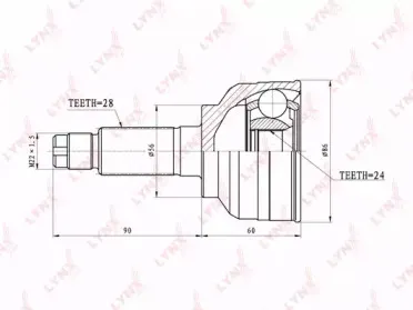 CO-4400 LYNXauto Шарнирный комплект, приводной вал CO-4400 LYNXauto Шарнирный комплект, приводной вал